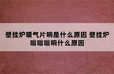 壁挂炉暖气片响是什么原因 壁挂炉嗡嗡嗡响什么原因